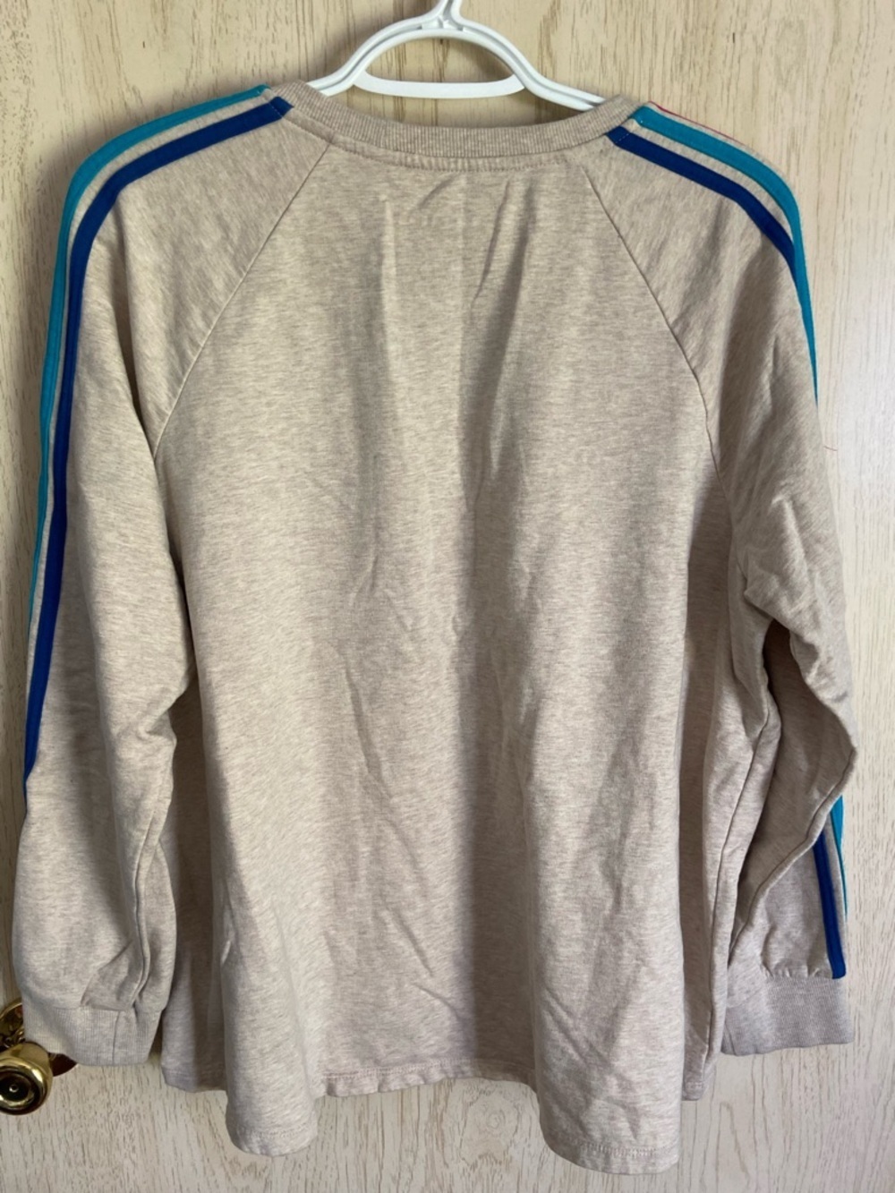 TORRID Everyday Active Fleece Heather Oatmeal Rainbow Stripe Set Sz 00 US 10 M/L - Picture 6 of 11